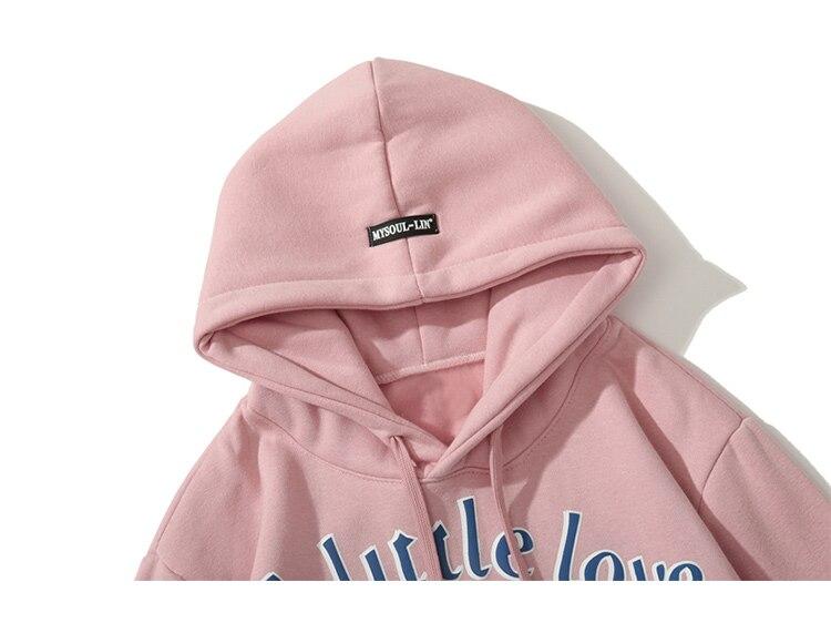 Men's hoodie featuring a cool girl letter print, made from soft fleece material in black, white, and pink colors.