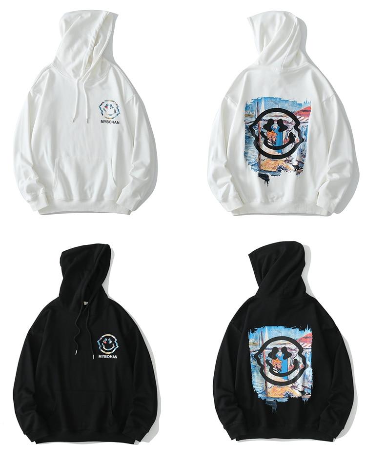 Colorful funny illustration print hoodie for men, featuring a hood and full sleeves, perfect for casual streetwear.