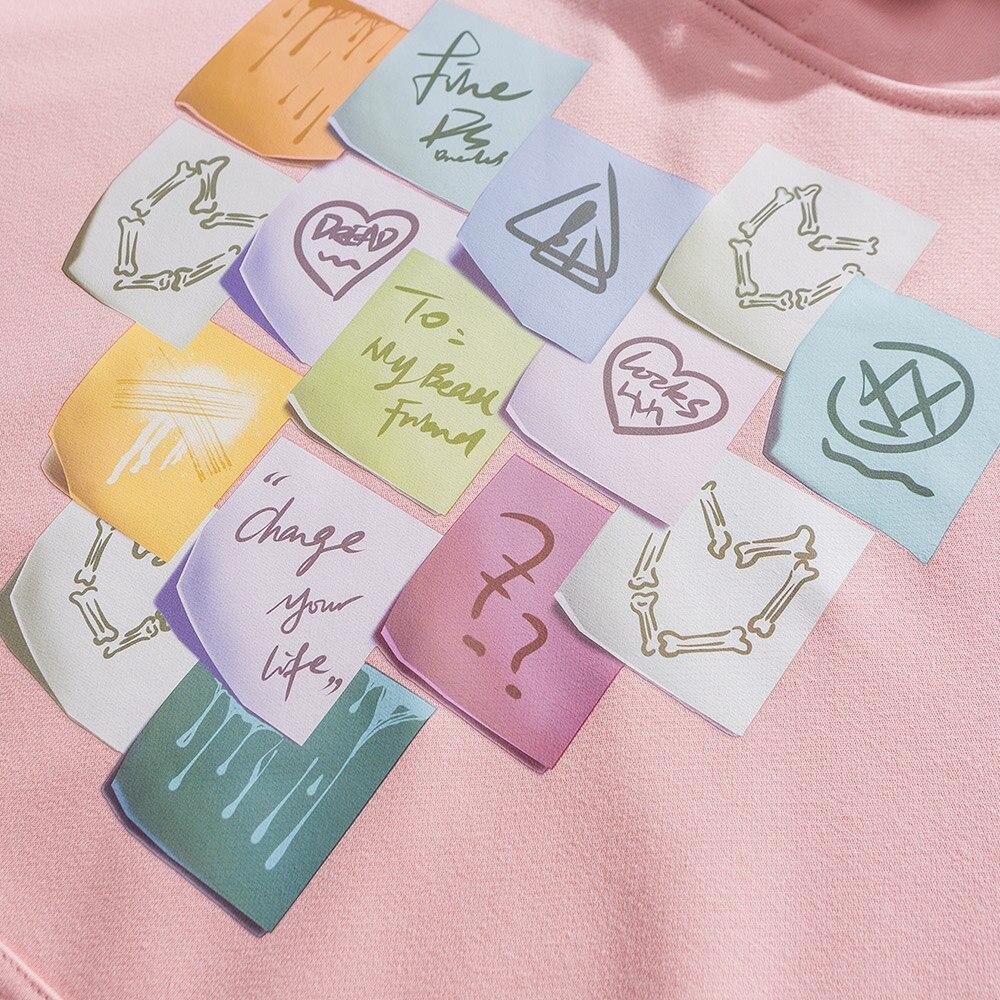 Colorful funny notes print hoodie for men, featuring a hood and full sleeves, perfect for autumn casual wear.