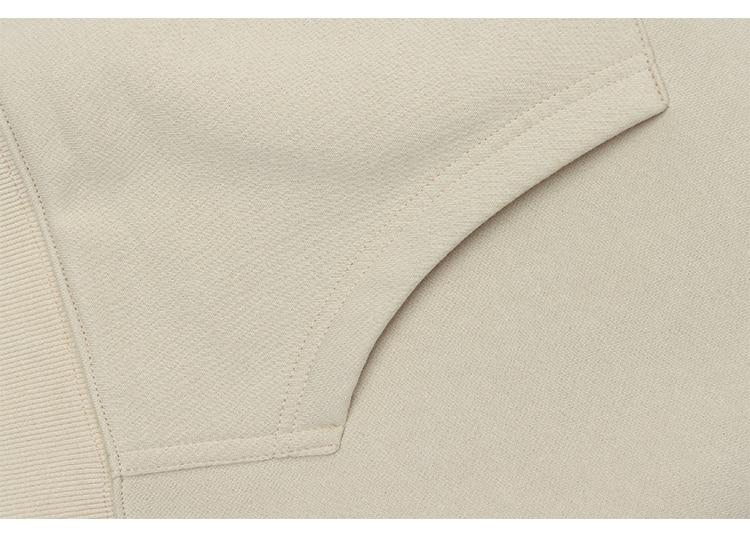 Men's Cute Bear Punk Hoodie in Apricot and Dark Gray, featuring a cozy fleece material and cartoon design.