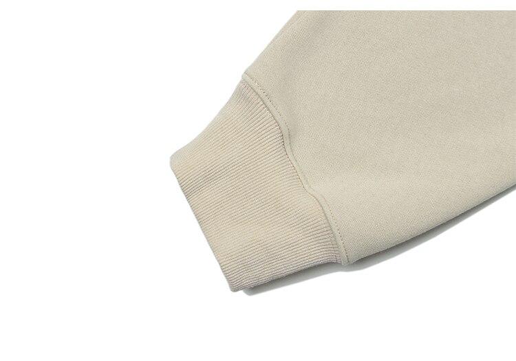 Men's Cute Bear Punk Hoodie in Apricot and Dark Gray, featuring a cozy fleece material and cartoon design.