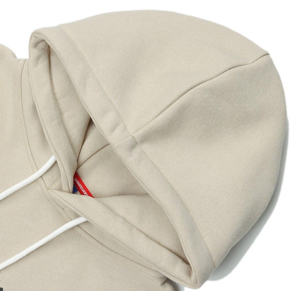 Men's Cute Bear Punk Hoodie in Apricot and Dark Gray, featuring a cozy fleece material and cartoon design.