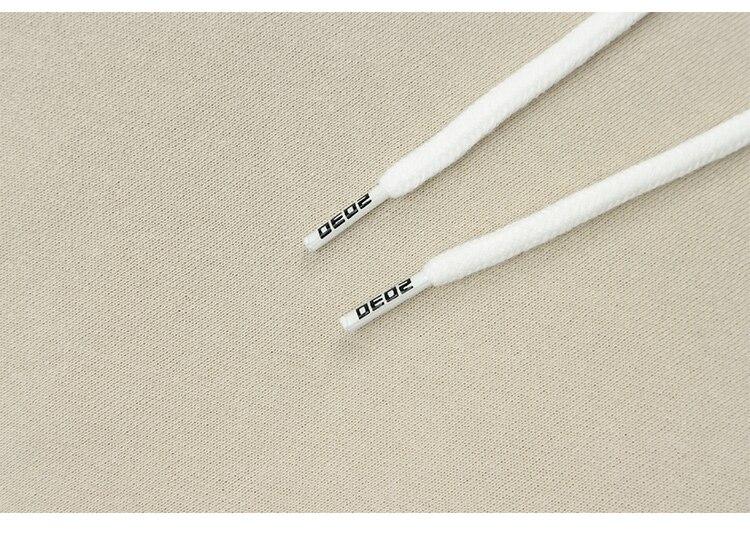 Men's Cute Bear Punk Hoodie in Apricot and Dark Gray, featuring a cozy fleece material and cartoon design.