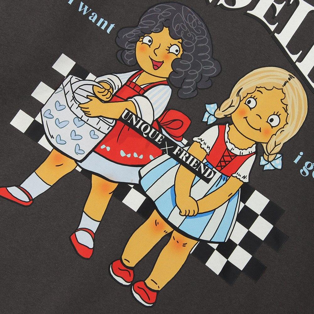 A cozy fleece hoodie for men featuring a cute punk design with cartoon patterns, available in coral red and dark gray.