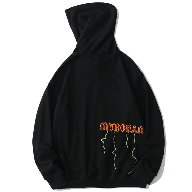 Men's hoodie featuring cute heart-shaped embroidery, perfect for casual college style.