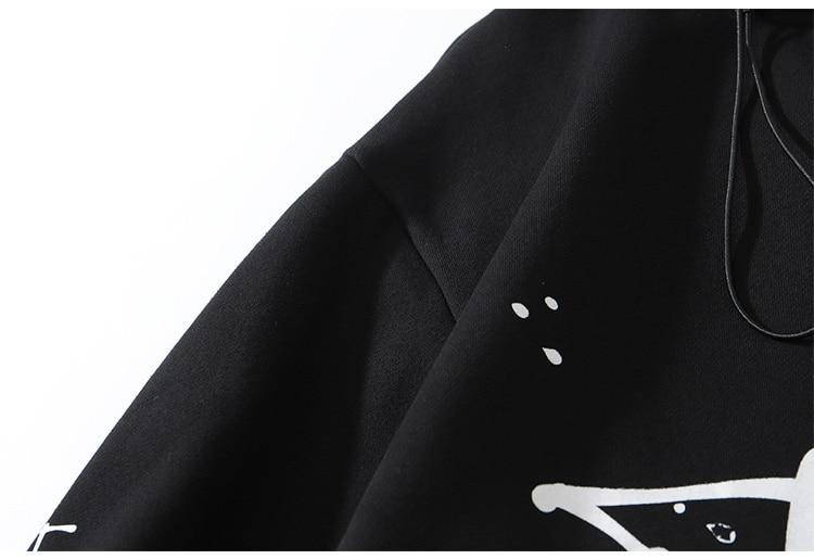 Men's Harajuku hoodie featuring a heart-shaped net print and letter design, perfect for casual streetwear.