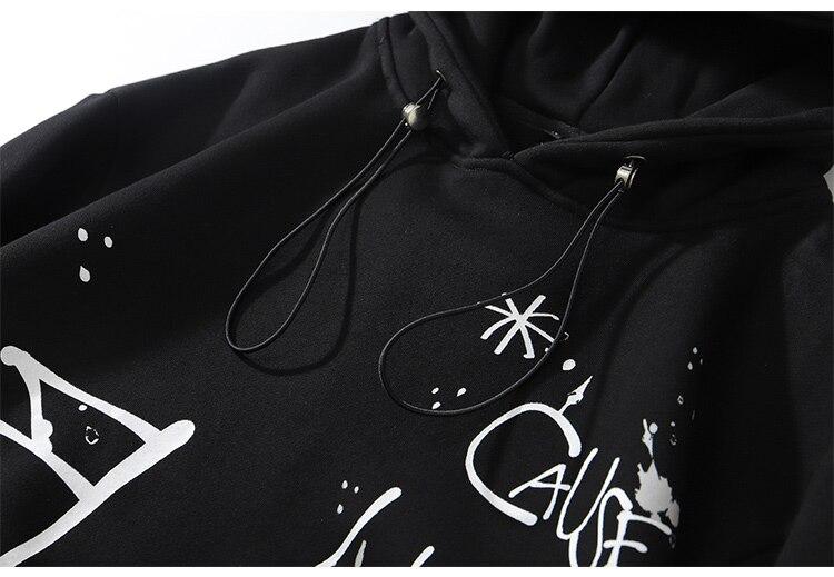 Men's Harajuku hoodie featuring a heart-shaped net print and letter design, perfect for casual streetwear.
