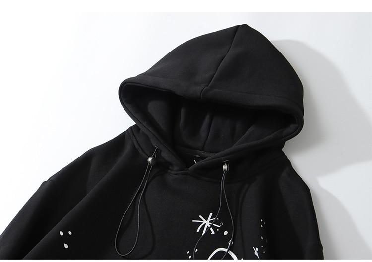 Men's Harajuku hoodie featuring a heart-shaped net print and letter design, perfect for casual streetwear.