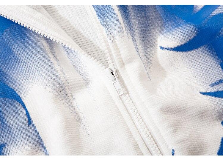 Men's hoodie featuring inkjet letter and retro portrait print in black and white, designed for casual streetwear.