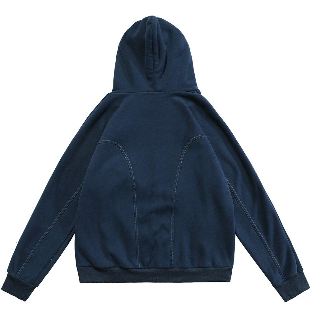 Men's hoodie featuring letter printed line art design, available in black, white, and navy colors, perfect for casual wear.