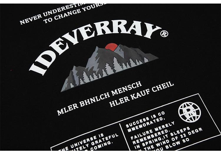 Men's mountain letter printed thick pullover hoodie in black, gray, red, and purple colors, showcasing a vintage design perfect for autumn and winter.