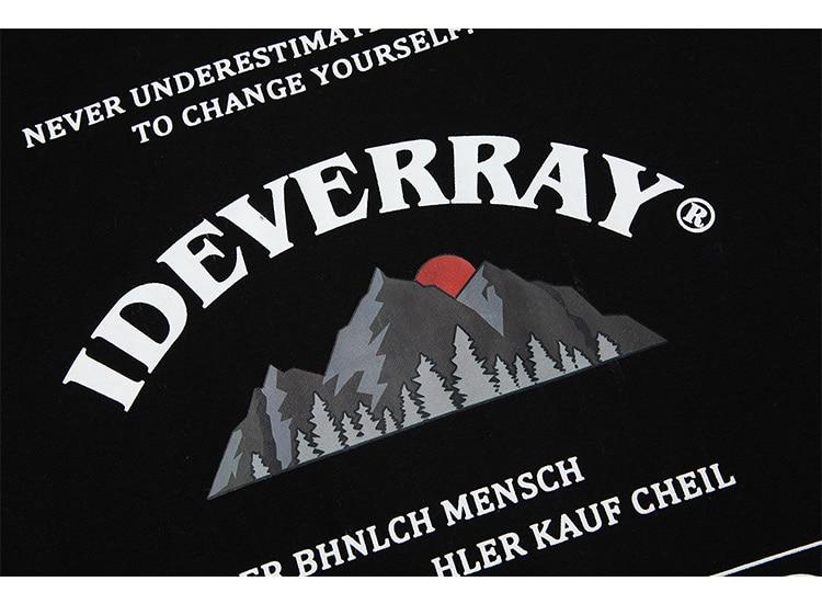 Men's mountain letter printed thick pullover hoodie in black, gray, red, and purple colors, showcasing a vintage design perfect for autumn and winter.