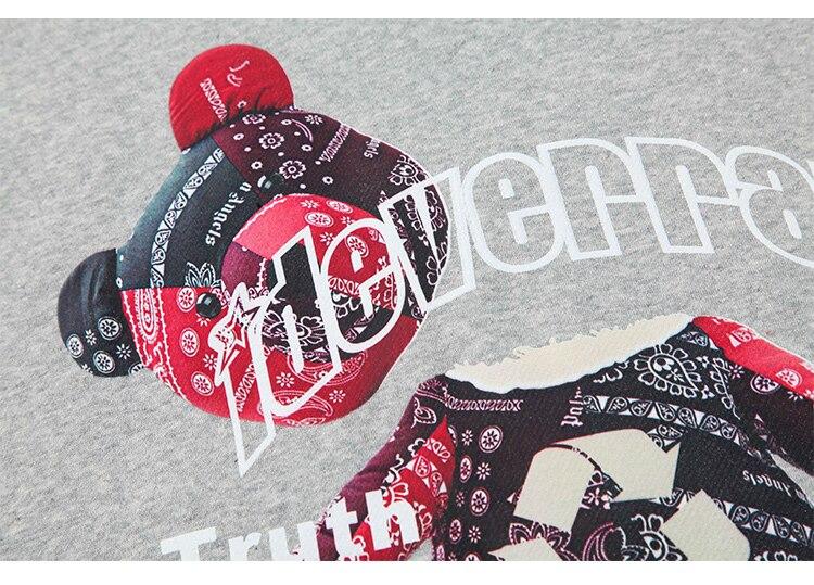 Men's hoodie featuring a paisley gothic bear print, perfect for autumn and winter streetwear.