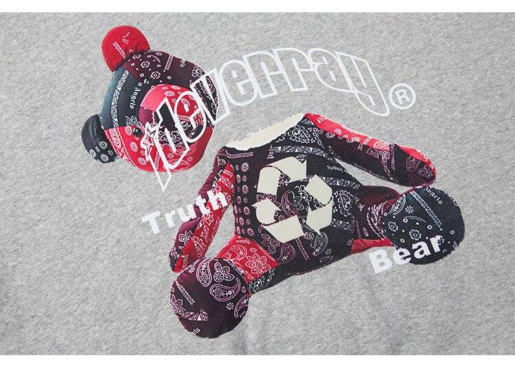 Men's hoodie featuring a paisley gothic bear print, perfect for autumn and winter streetwear.