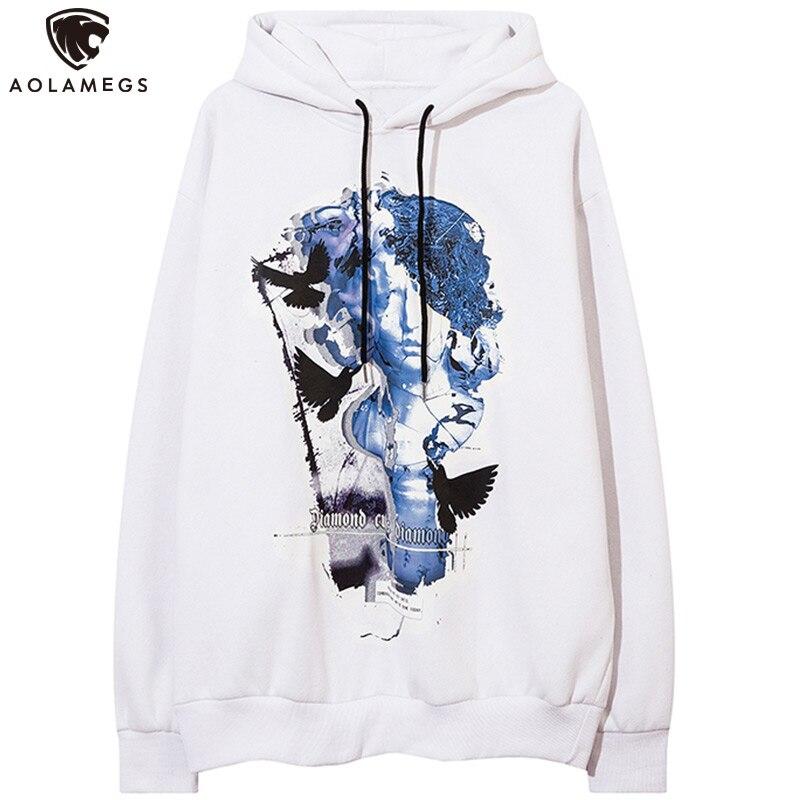 Men's hoodie featuring Harajuku letter design in black and white fleece, perfect for casual streetwear.