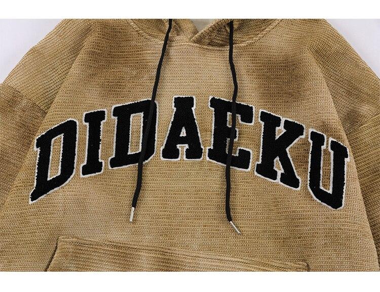 Men's tie dye hoodie with letter print, fleece material, and hooded design in gray and yellow colors.