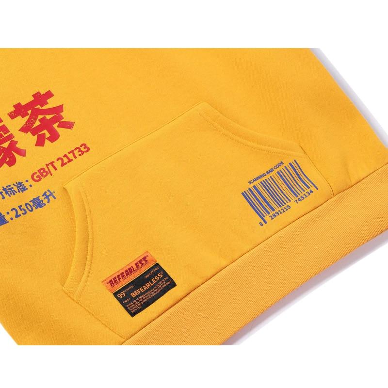 Men's thick pullover sweatshirt featuring a vibrant Chinese print design, perfect for autumn streetwear.