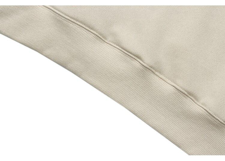 Men's funny boy punk letter fleece hoodie in apricot color, featuring a hood and full sleeves, perfect for casual streetwear.