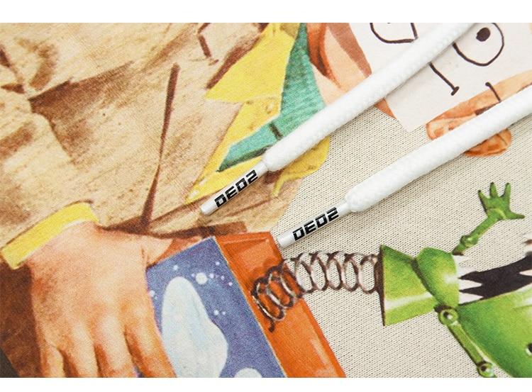 Men's funny boy punk letter fleece hoodie in apricot color, featuring a hood and full sleeves, perfect for casual streetwear.