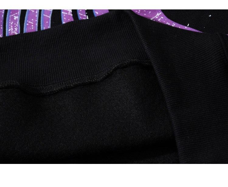 Men's hip hop hoodie featuring graffiti letter print, hooded design, and warm plus velvet lining, perfect for winter streetwear.