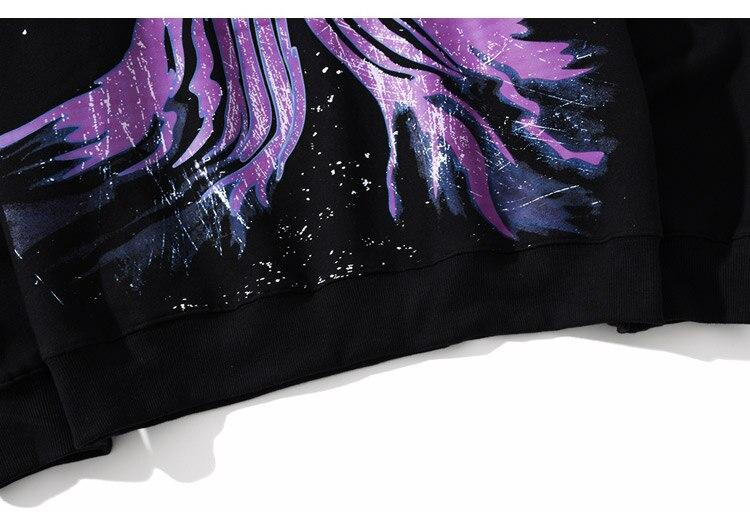 Men's hip hop hoodie featuring graffiti letter print, hooded design, and warm plus velvet lining, perfect for winter streetwear.