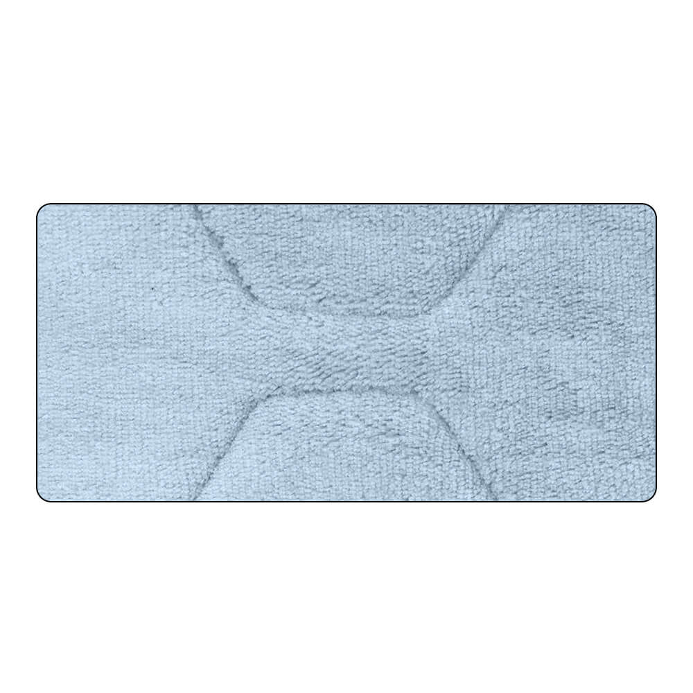 Light blue memory foam bathroom mat pad with non-slip backing, ideal for shower and floor use.