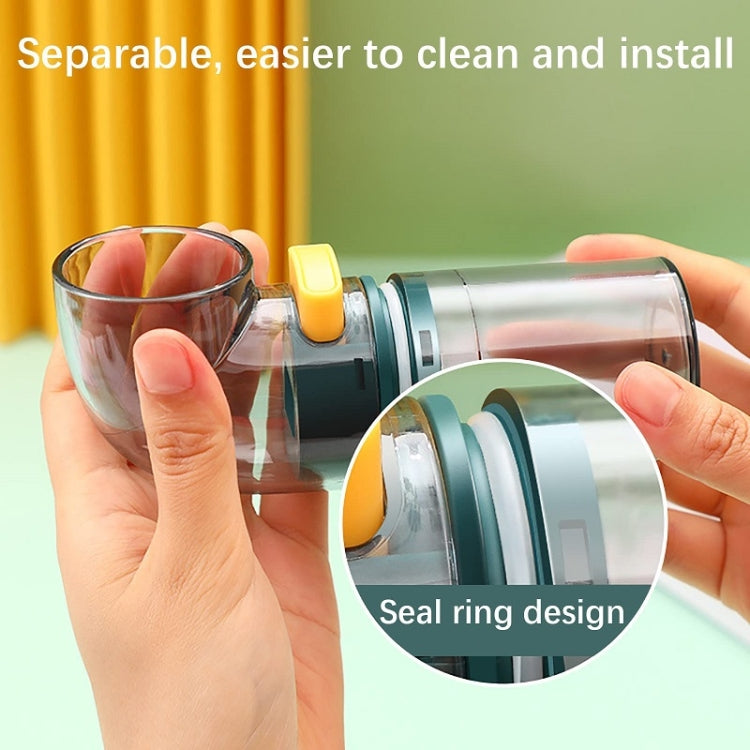 Blue quantitative salt control seasoning jar with a clear body and removable lid, designed for easy dispensing and cleaning.