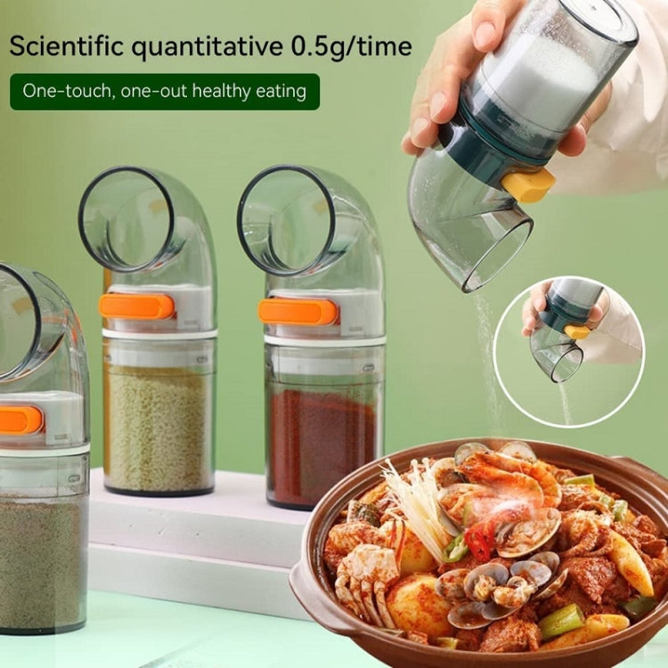 Blue quantitative salt control seasoning jar with a clear body and removable lid, designed for easy dispensing and cleaning.