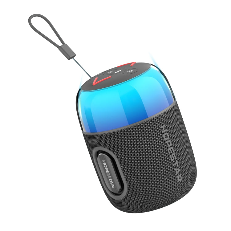 HOPESTAR SC-02 Portable Mini Wireless Bluetooth Speaker in Grey with RGB lighting and compact design.