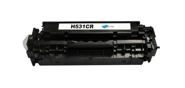 HP CART-318C CC531A #304A CART-418C Cyan Premium toner cartridge, showcasing its vibrant cyan color and premium quality design.