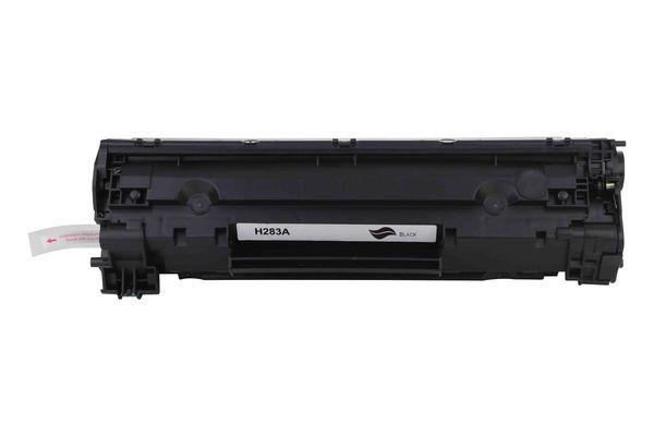 HP CF283A #83A Premium Generic Toner Cartridge with packaging, showcasing its design and features.