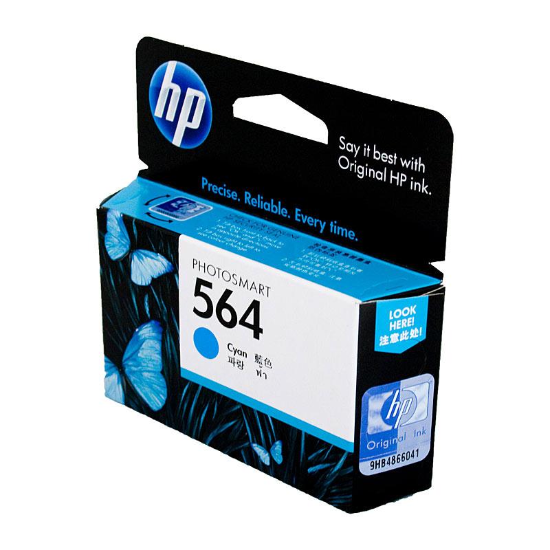HP #564 Cyan Ink Cartridge CB318WA, a genuine ink cartridge designed for vibrant printing.