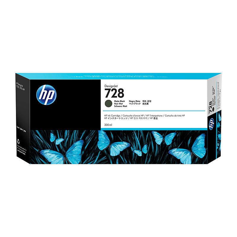 HP #728 300ml Matte Black toner cartridge, designed for high-quality printing with a matte finish.