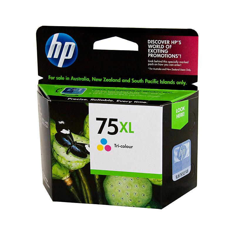 HP #75 Colour Ink Cartridge CB337WA with vibrant color ink for high-quality printing.