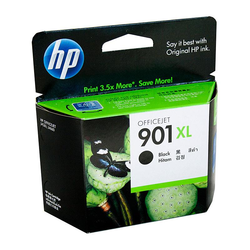 HP #901 Black XL Ink Cartridge CC654AA, a high-capacity ink cartridge designed for HP printers, featuring a sleek design and packaging.