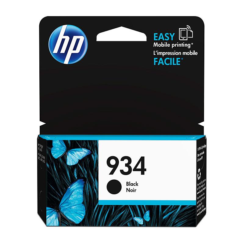 HP #934 Black Ink C2P19AA cartridge, premium quality, yields 400 pages, compatible with HP OfficeJet Pro printers.