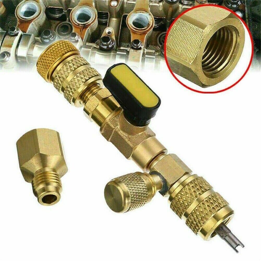 HVAC Tool AC Schrader Valve Core Remover with dual size ports for efficient valve core replacement.