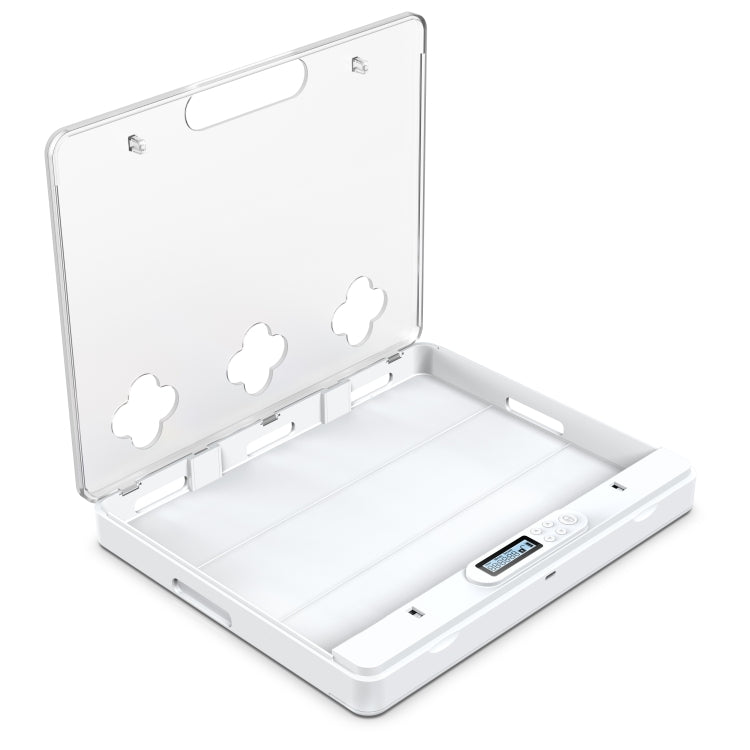 IDISKK Lock02 Smart Timer Lock Box for phones and tablets, featuring a transparent matte design and a timer function.