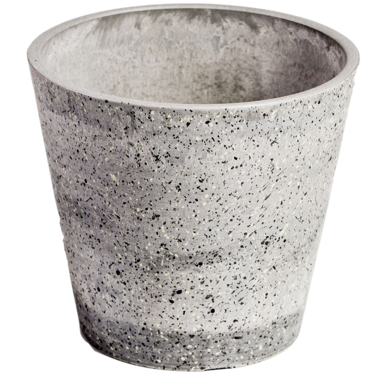 Imitation Grey Stone Pot 20cm with a textured grey stone finish, perfect for plants.