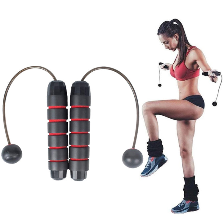 Indoor Ropeless Skipping Fitness Exercise Weight Rope in Black Red, featuring foam handles and durable materials for effective workouts.