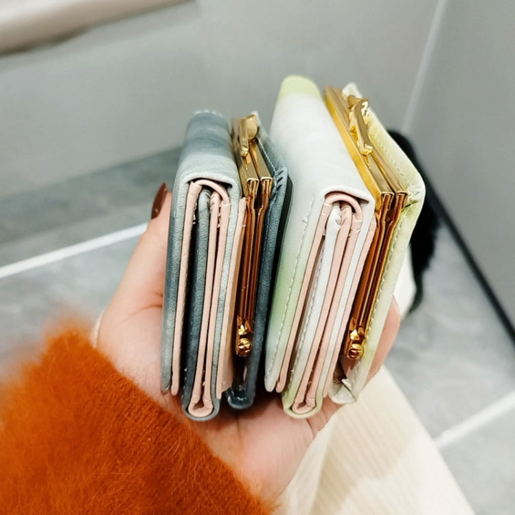 Ink Painting Elements Tri-fold Wallet in black, showcasing its elegant design and compact size.