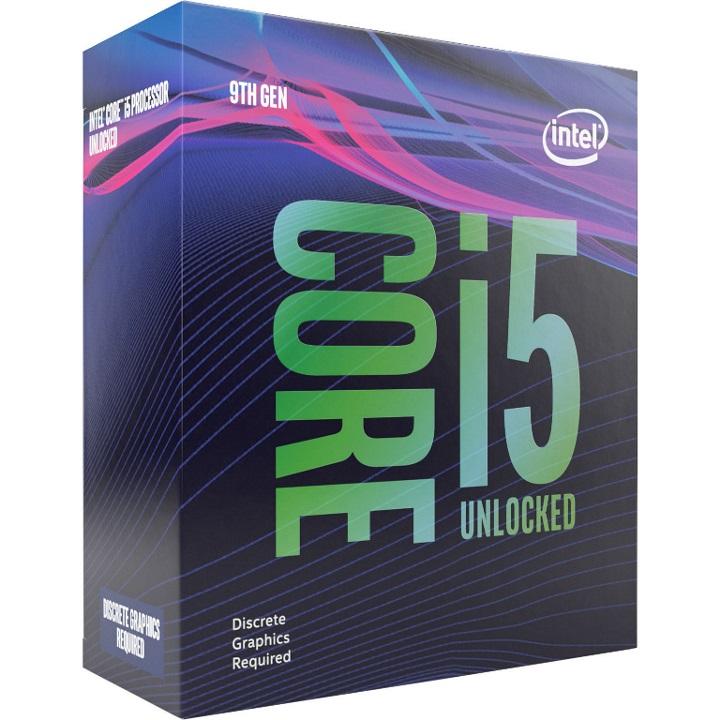 INTEL Core i5-9600KF CPU with 6 cores and 3.7GHz base frequency, designed for high-performance computing without integrated graphics.