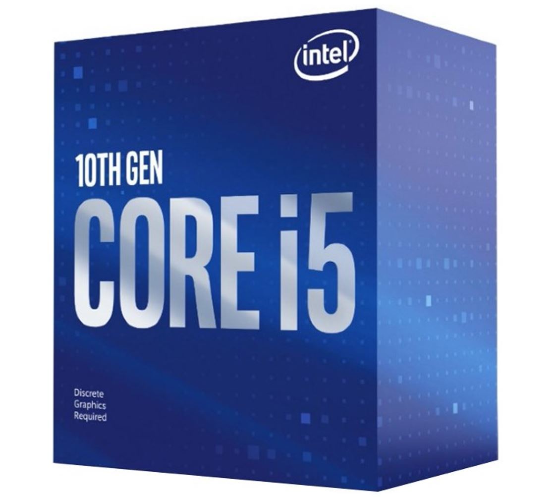 Intel Core i5-10400F CPU with 6 cores and 12 threads, showcasing its LGA1200 socket design.