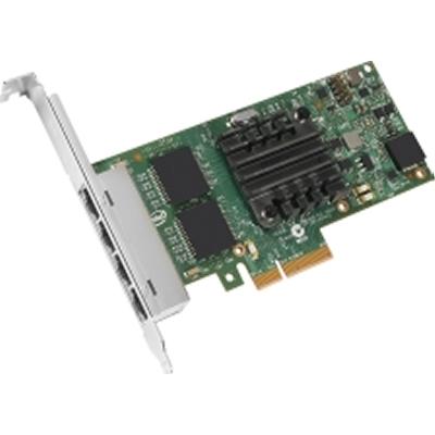 INTEL Quad Port GbE PCIe Ethernet Server Adapter with four RJ-45 ports and PCI Express x4 interface, designed for high-performance networking.