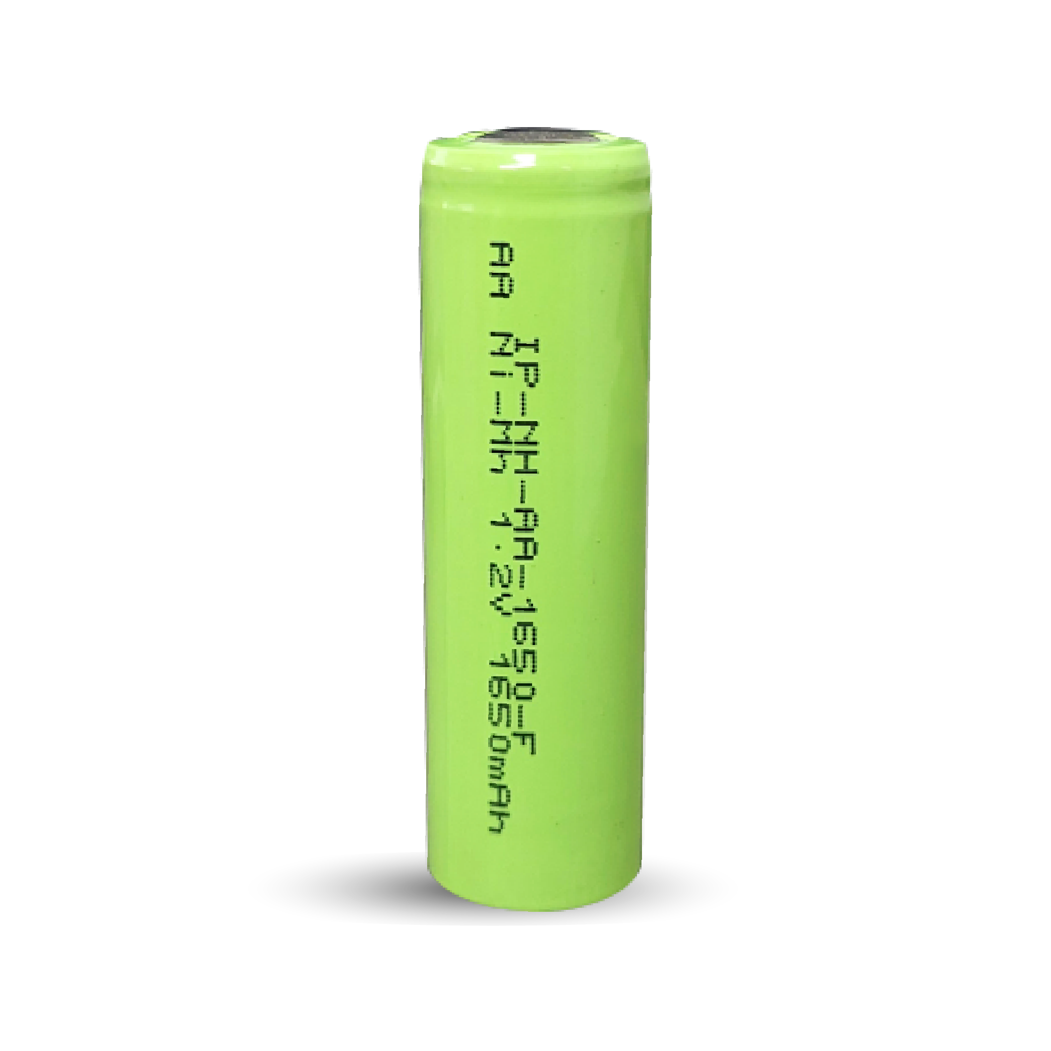 IP Power AA Ni-Mh 1650mAh rechargeable flat top battery with specifications listed.