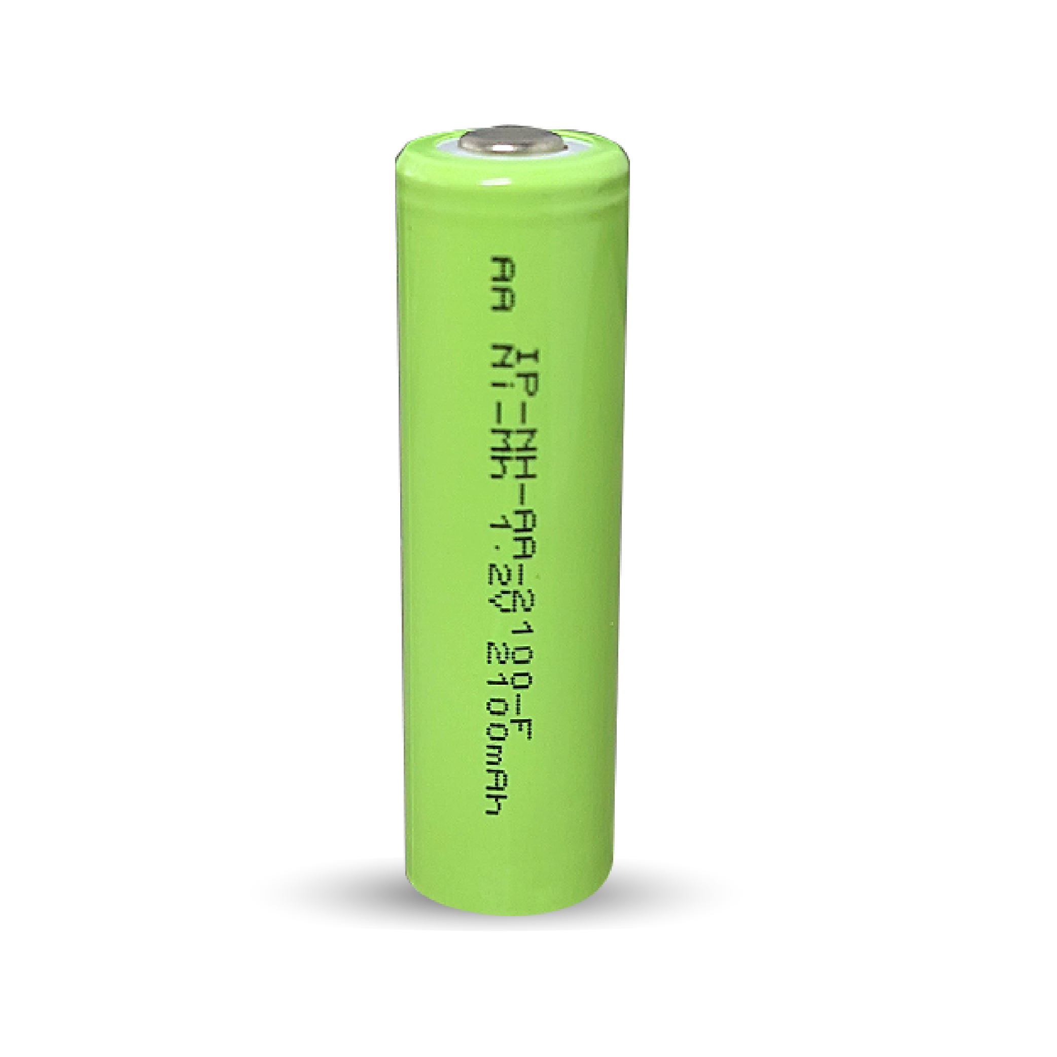 IP Power AA Ni-Mh 2100mAh rechargeable flat top battery with specifications and features highlighted.