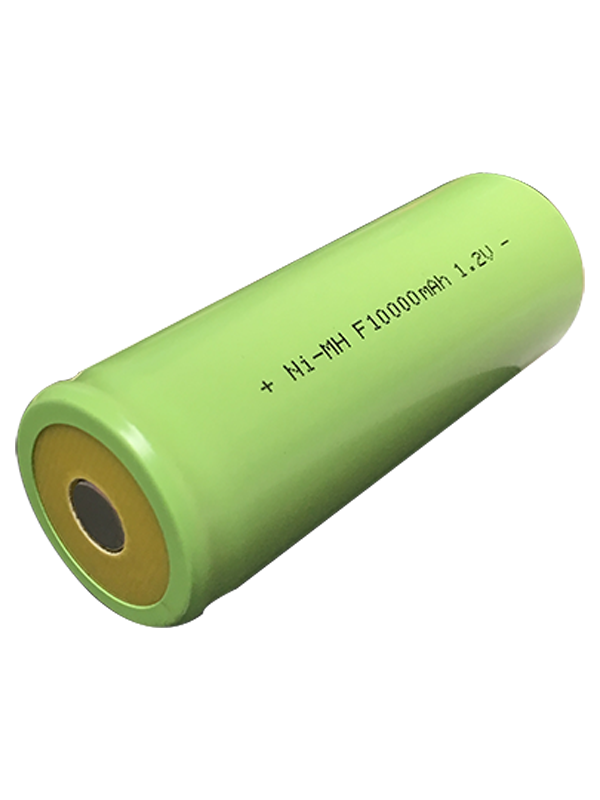IP Power F Ni-Mh 10000mAh Rechargeable Flat Top battery with specifications and dimensions.