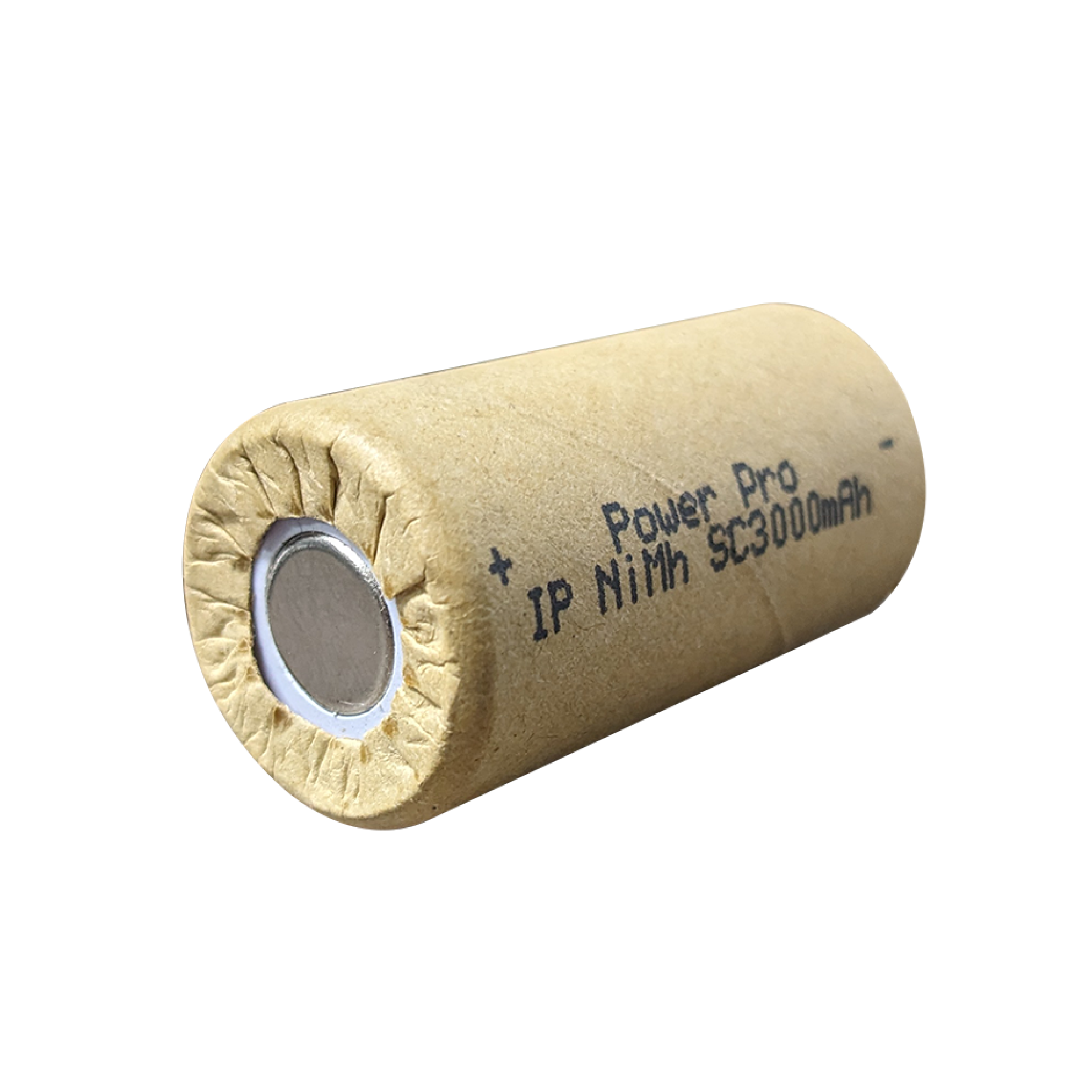 IP Power High Rate Sub C Ni-Mh 3000mAh battery, showcasing its compact size and specifications.