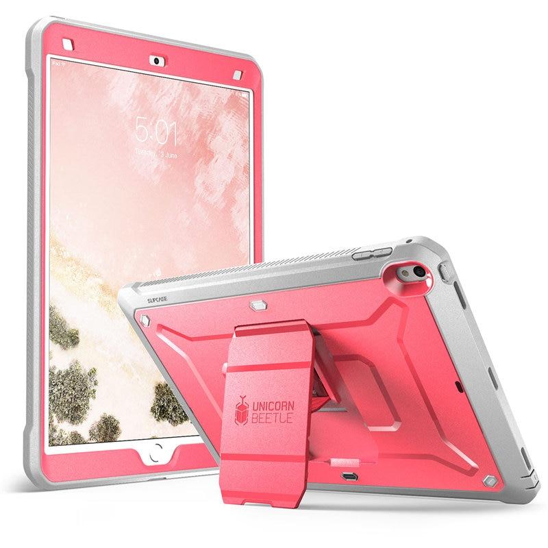 iPad Air 3 and iPad Pro 10.5 case in various colors, showcasing its rugged design and built-in screen protector.