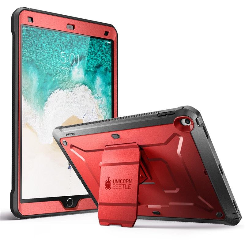 iPad Air 3 and iPad Pro 10.5 case in various colors, showcasing its rugged design and built-in screen protector.